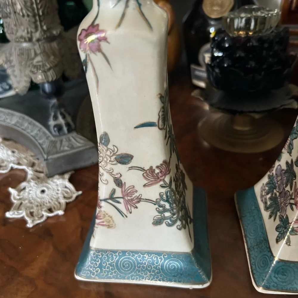 Vintage Chinoiserie Candlesticks